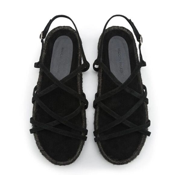 Brochu Walker Dawson black strappy gladiator fisherman espadrille sandals New. 9 - Picture 2 of 14